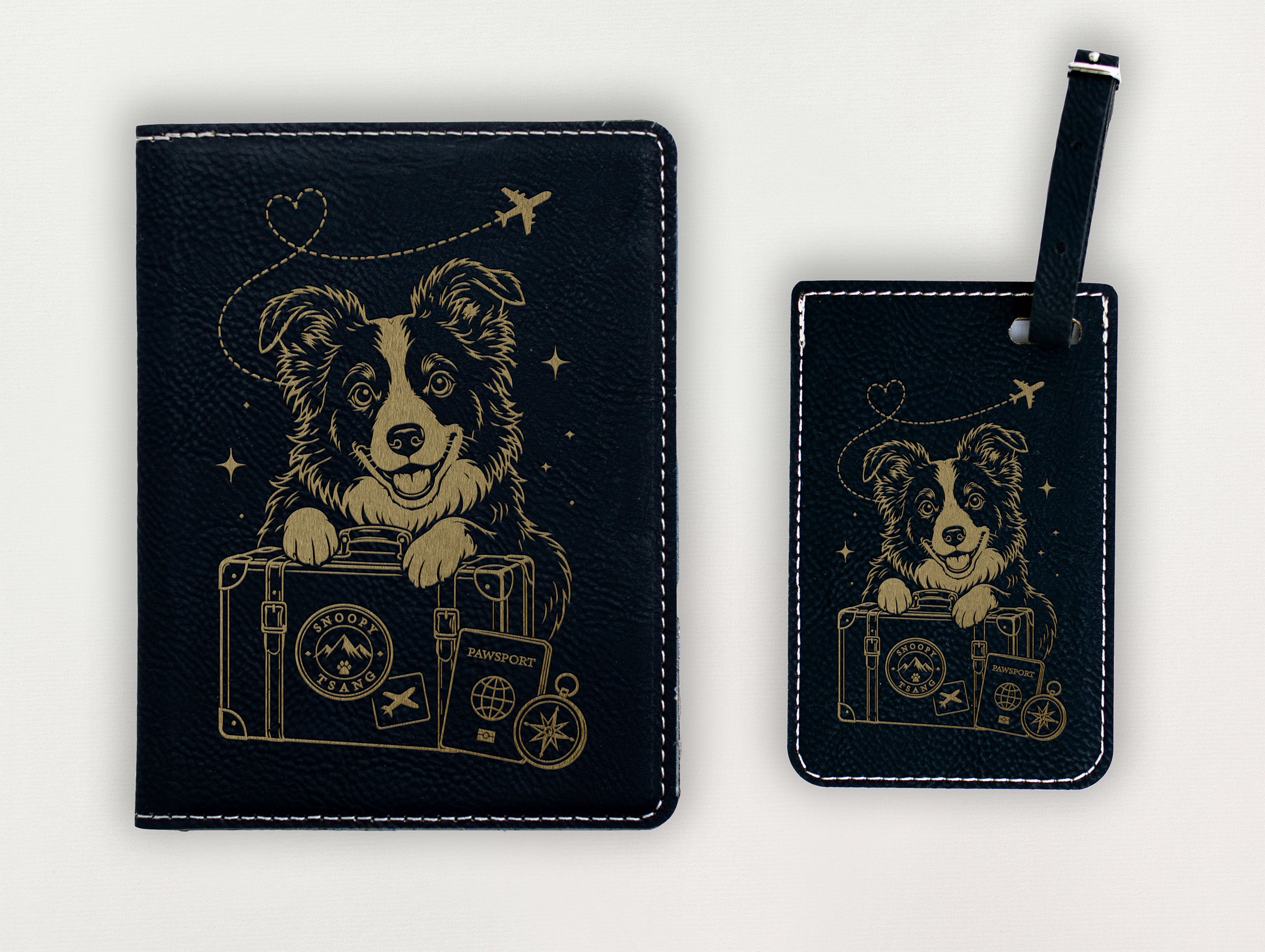 Passport Holder - Dog with Luggage