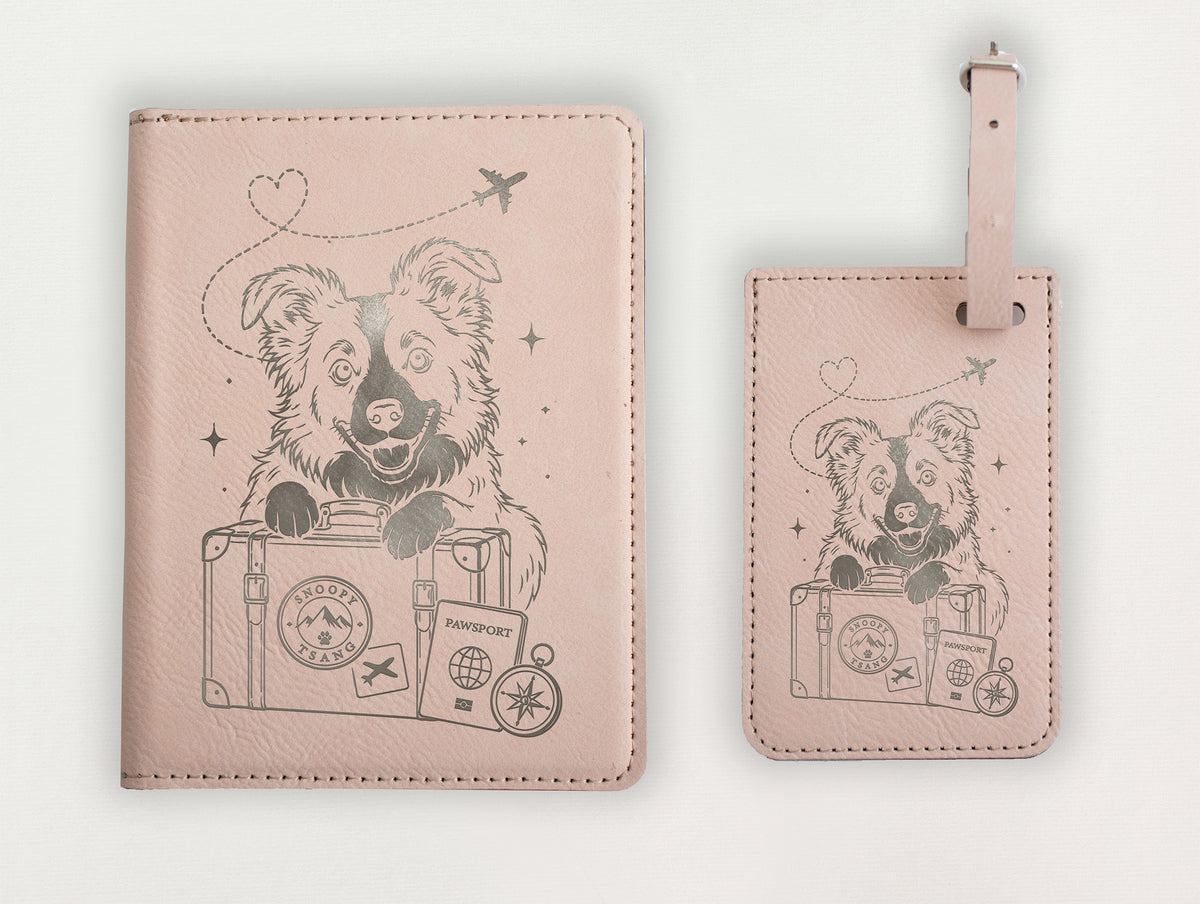 Passport Holder - Dog with Luggage