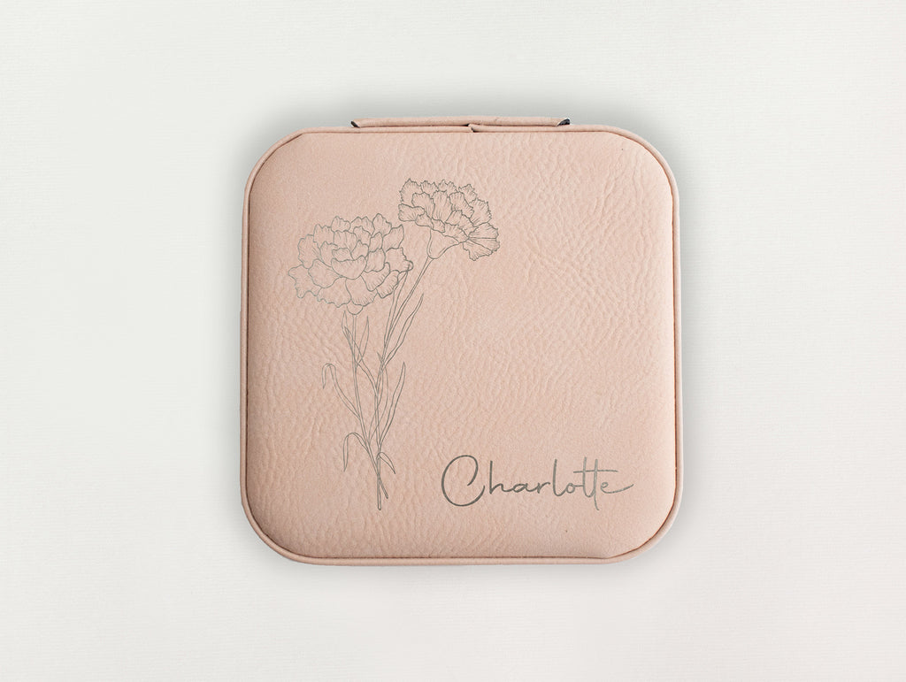 Custom Jewelry Box - Birth Flowers