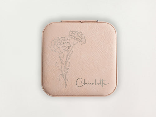 Custom Jewelry Box - Birth Flowers