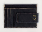 Custom Wallet with Money Clip - Serif Initial