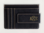 Custom Wallet with Money Clip - Classic Monogram