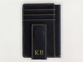 Custom Wallet with Money Clip - Serif Initial