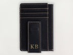 Custom Wallet with Money Clip - Serif Initial