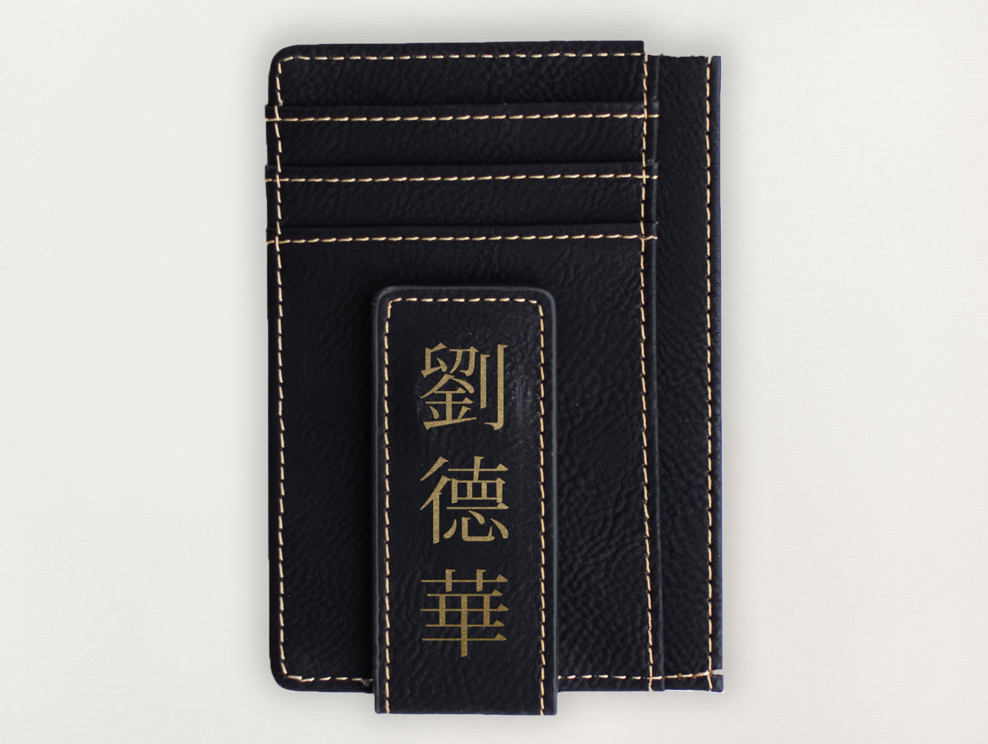 Custom Wallet with Money Clip - Chinese Character