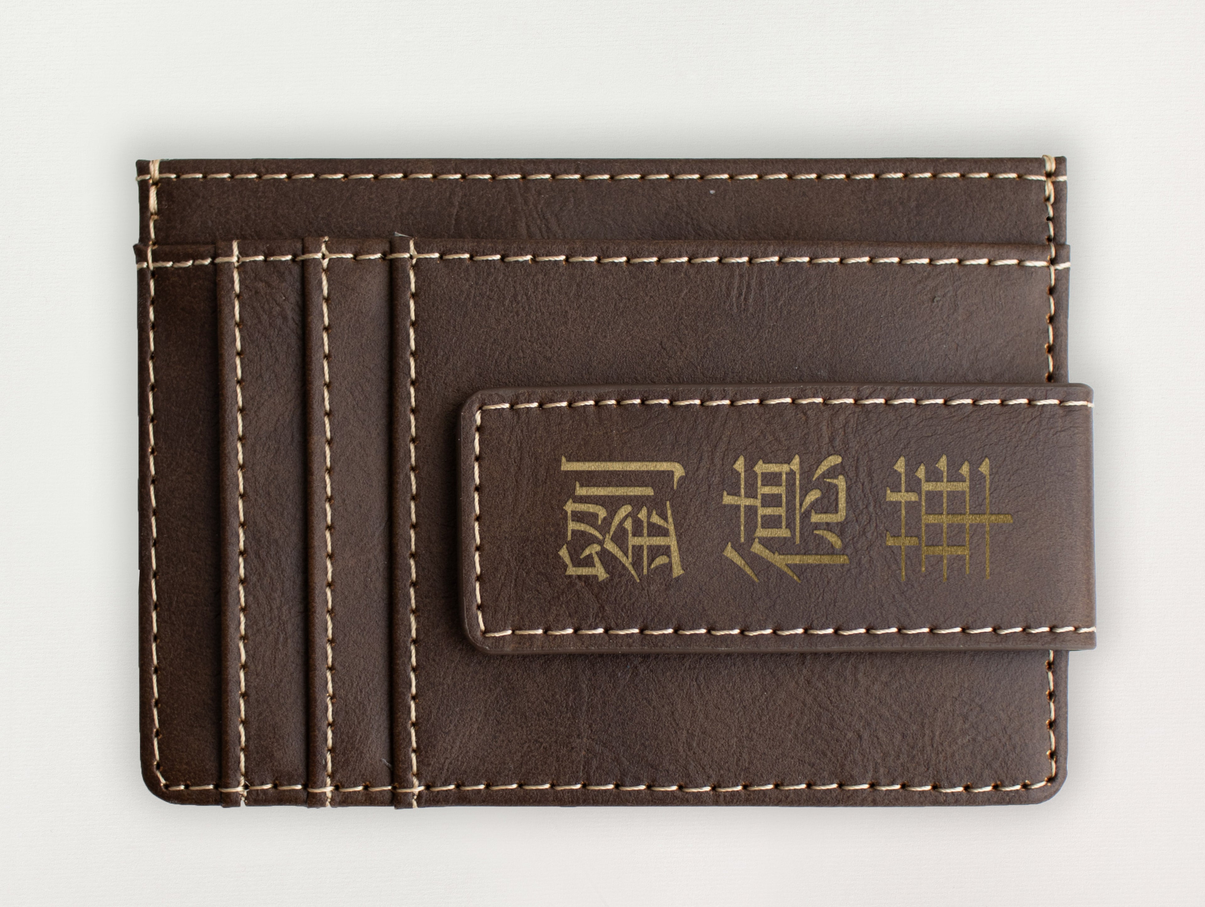 Custom Wallet with Money Clip - Chinese Character