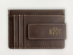 Custom Wallet with Money Clip - Classic Monogram