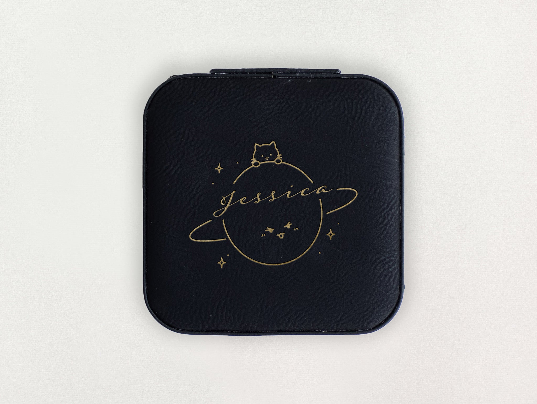 Custom Jewelry Box - Cat and Planet