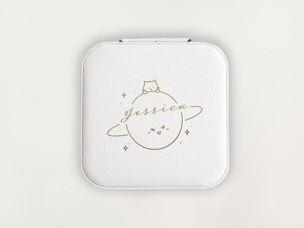 Custom Jewelry Box - Cat and Planet