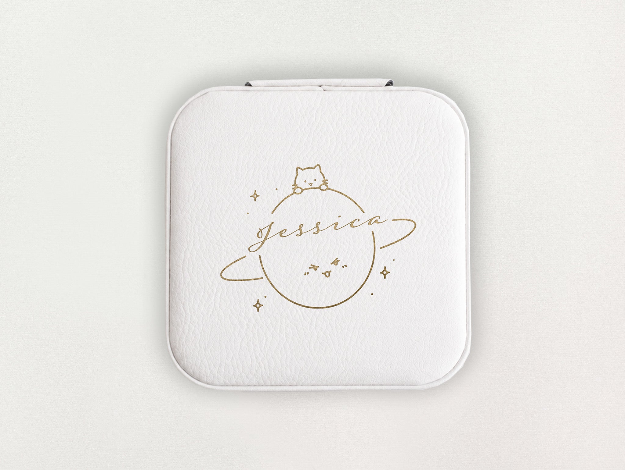 Custom Jewelry Box - Cat and Planet