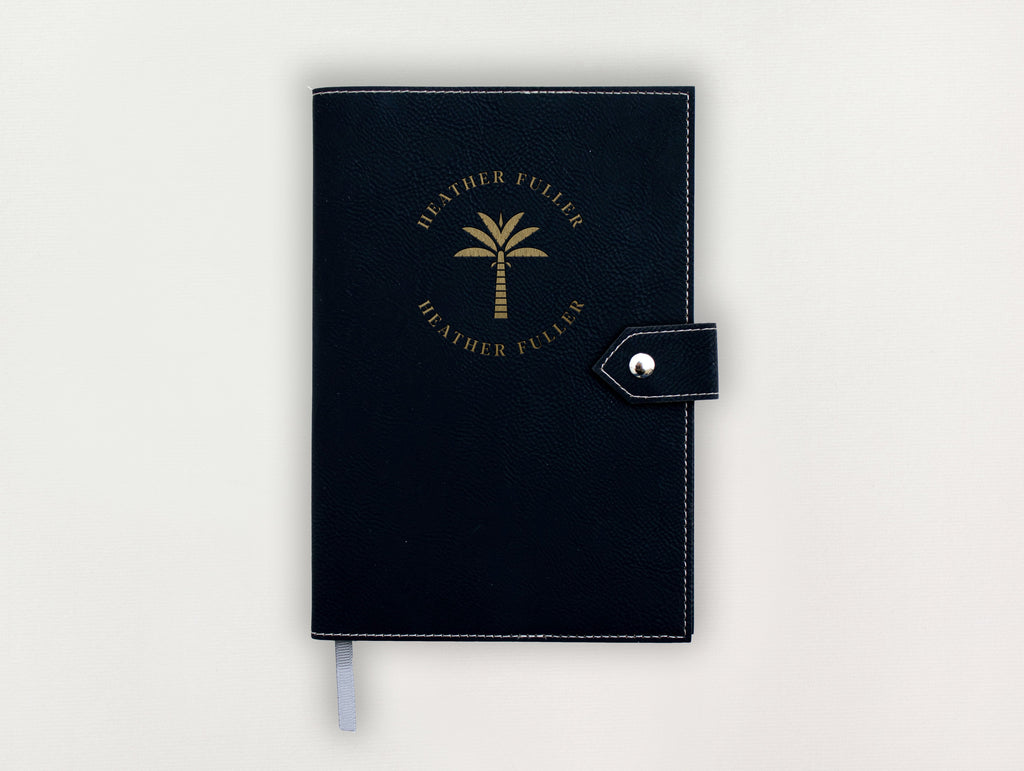 Custom Leather Journal - Palm Tree