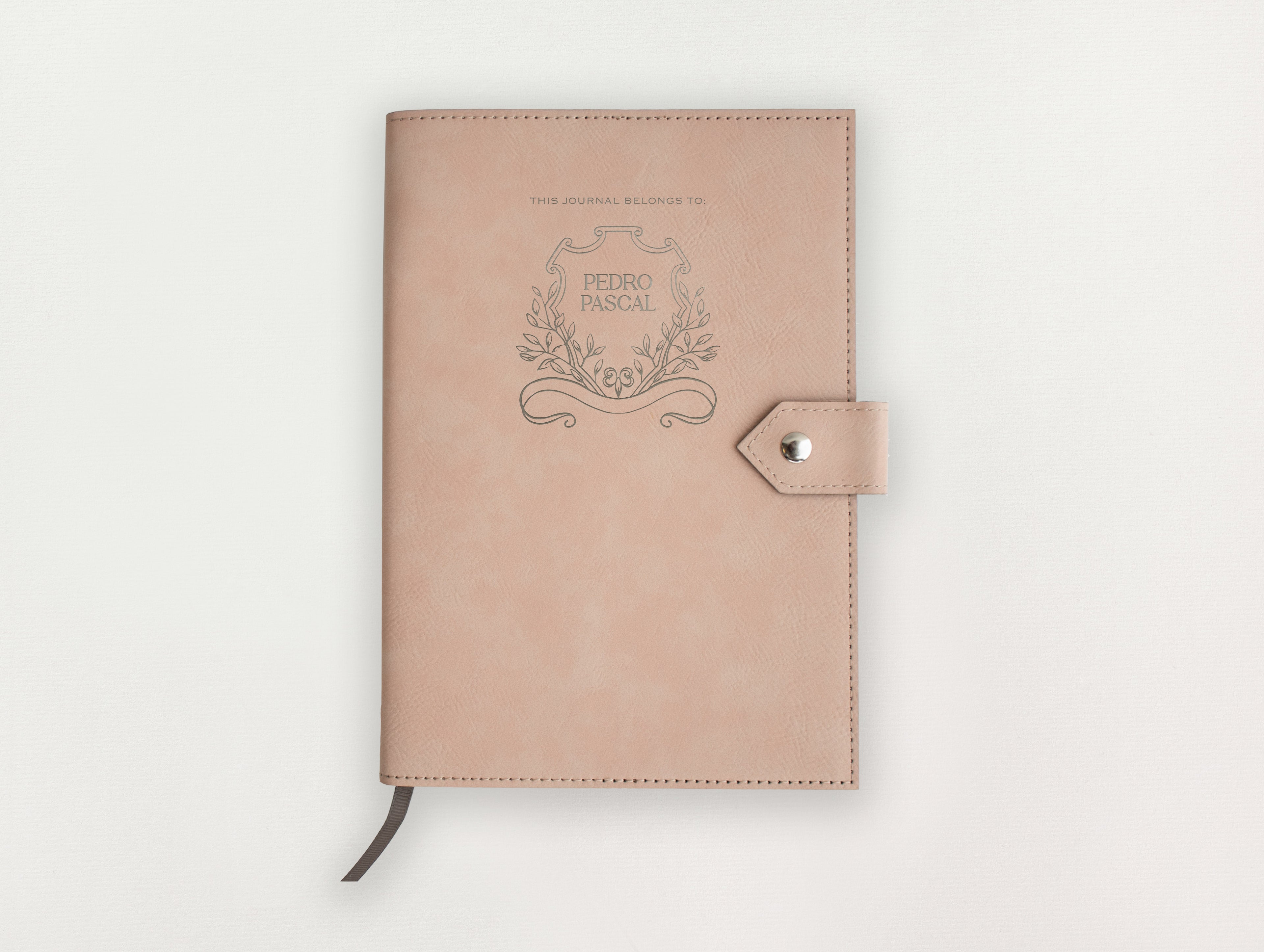 Custom Leather Journal - Leaves Crest