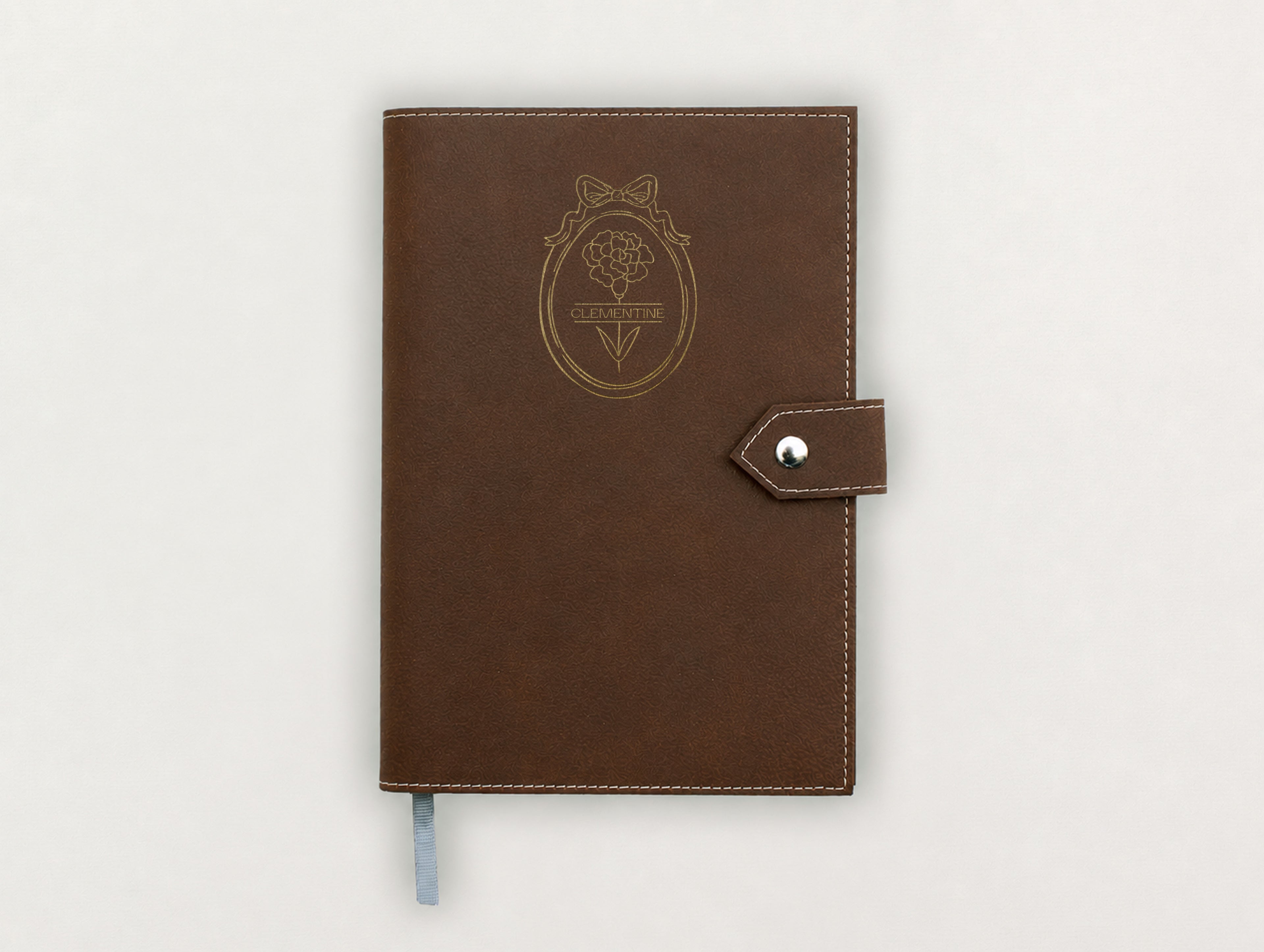 Custom Leather Journal - Birth Flowers
