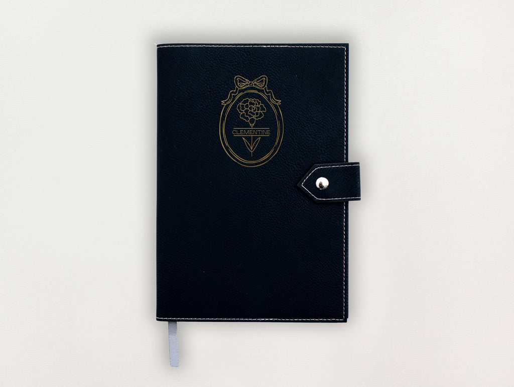 Custom Leather Journal - Birth Flowers