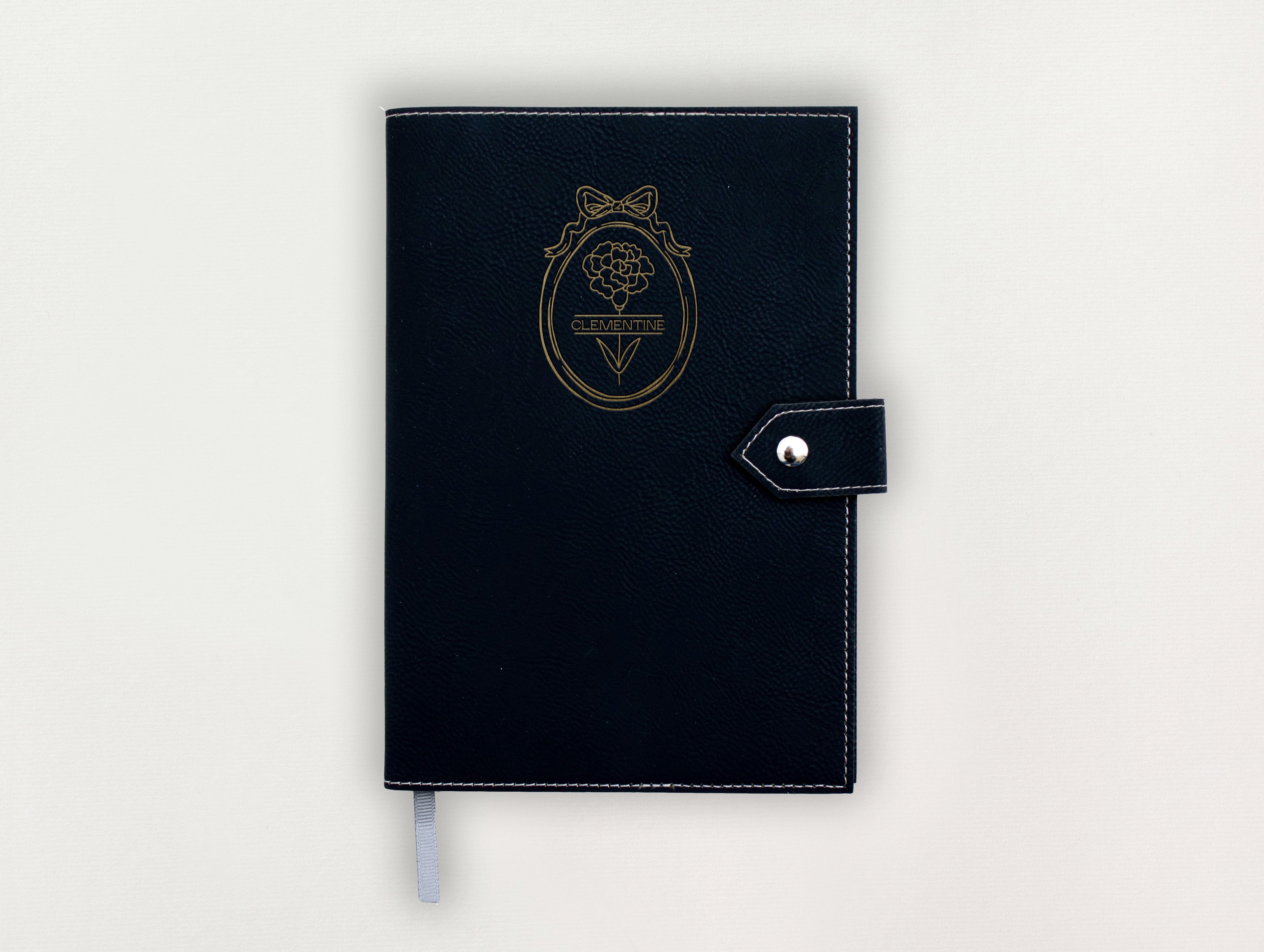 Custom Leather Journal - Birth Flowers