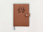 Custom Leather Journal - Floral Crest Initials