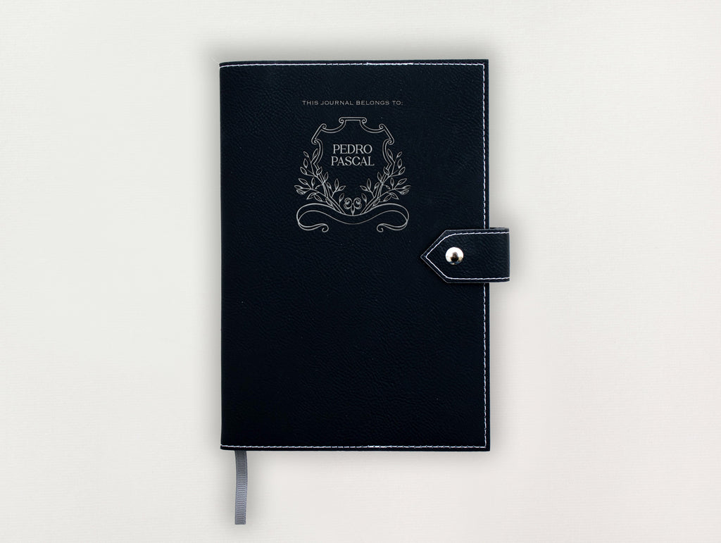 Custom Leather Journal - Leaves Crest