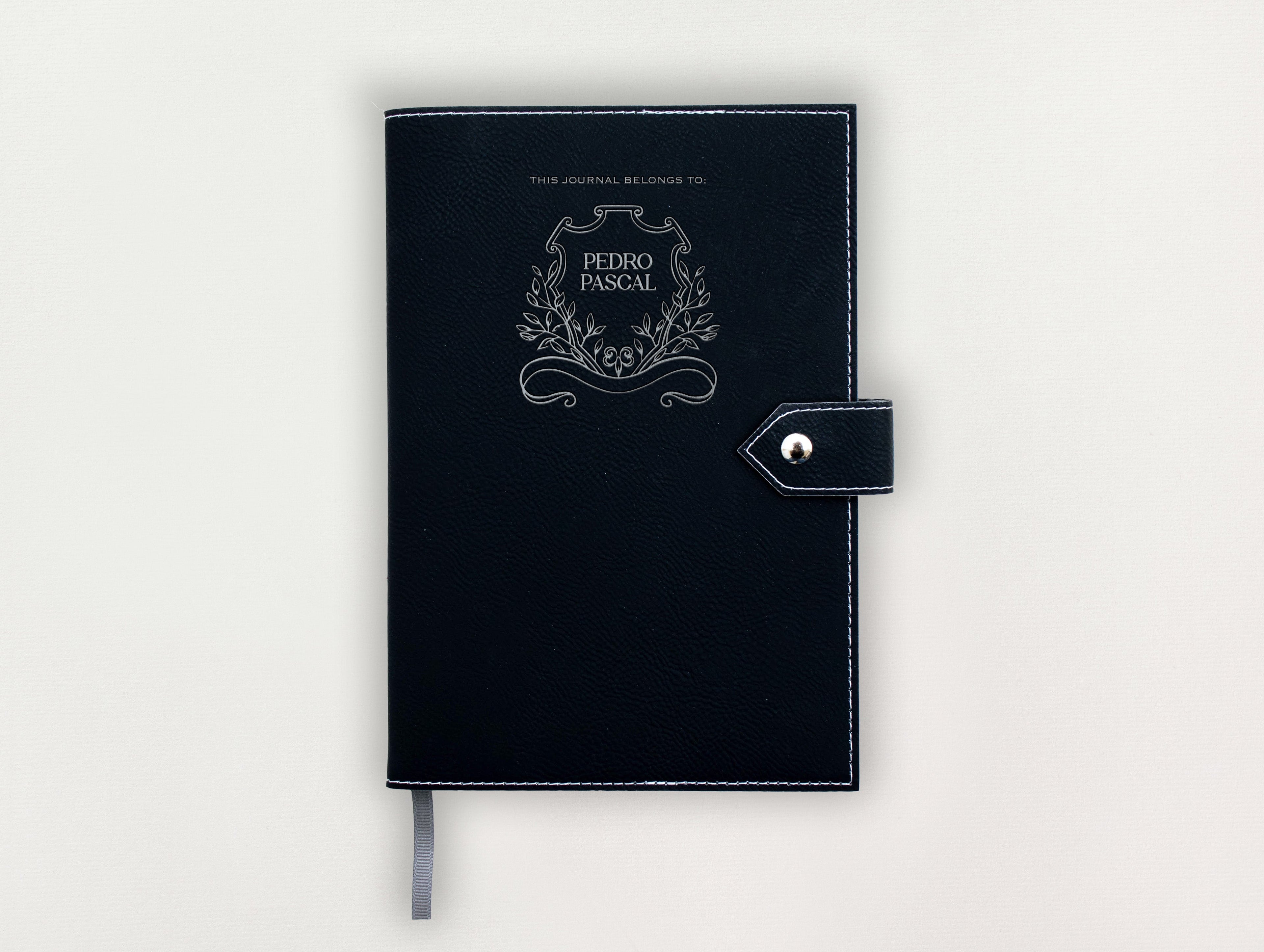 Custom Leather Journal - Leaves Crest