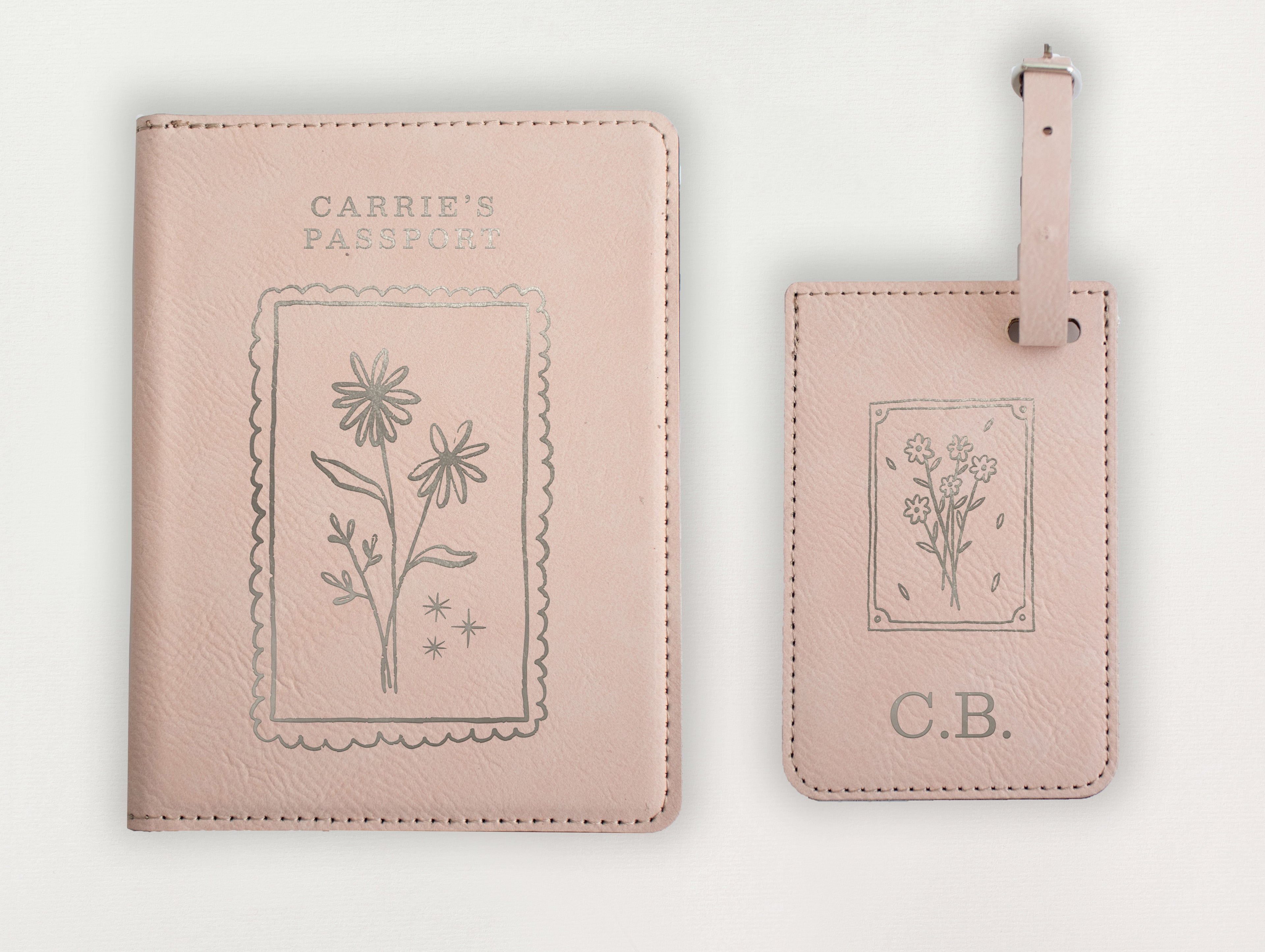 Luggage Tag - Flower Stamp