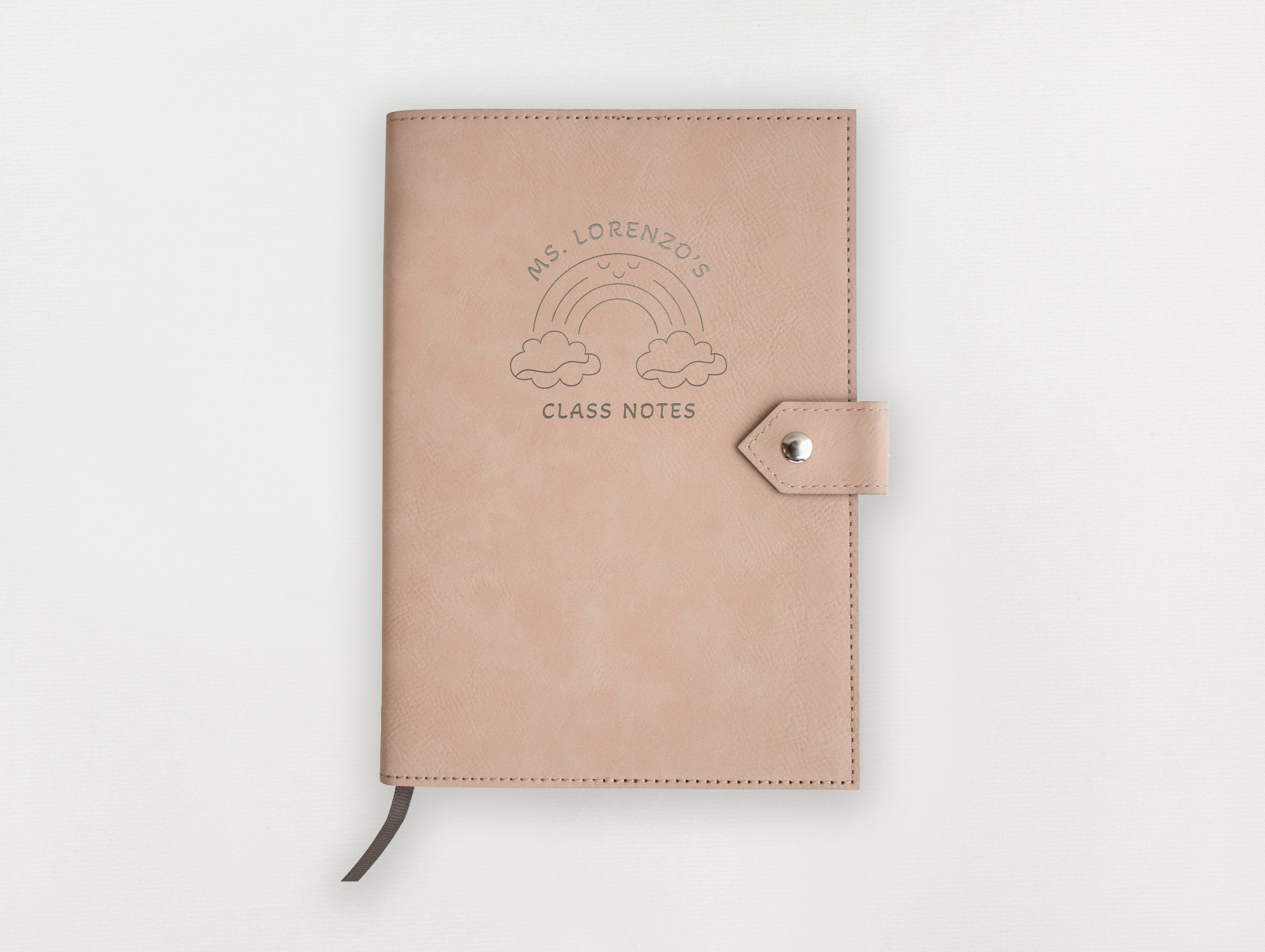 Custom Leather Journal - Rainbow Notes
