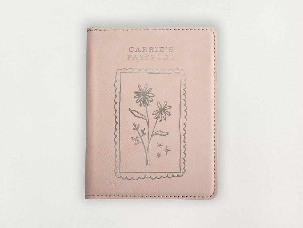 Passport Holder - Flower Stamp