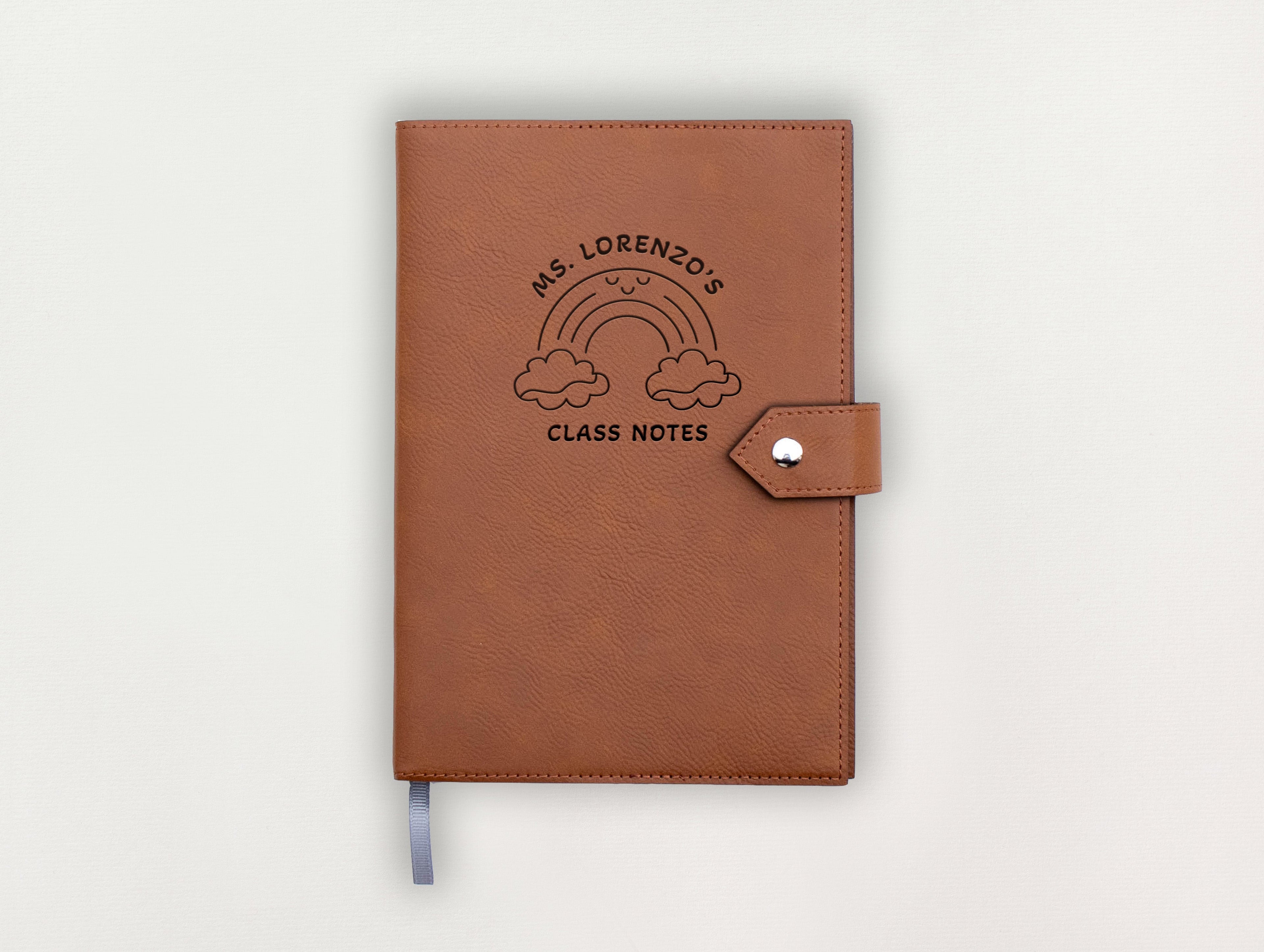 Custom Leather Journal - Rainbow Notes