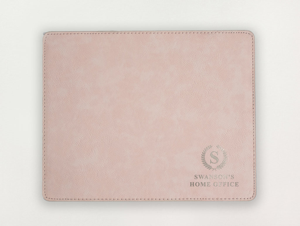 Custom Mousepad - Laurel Wreath Initial and Name