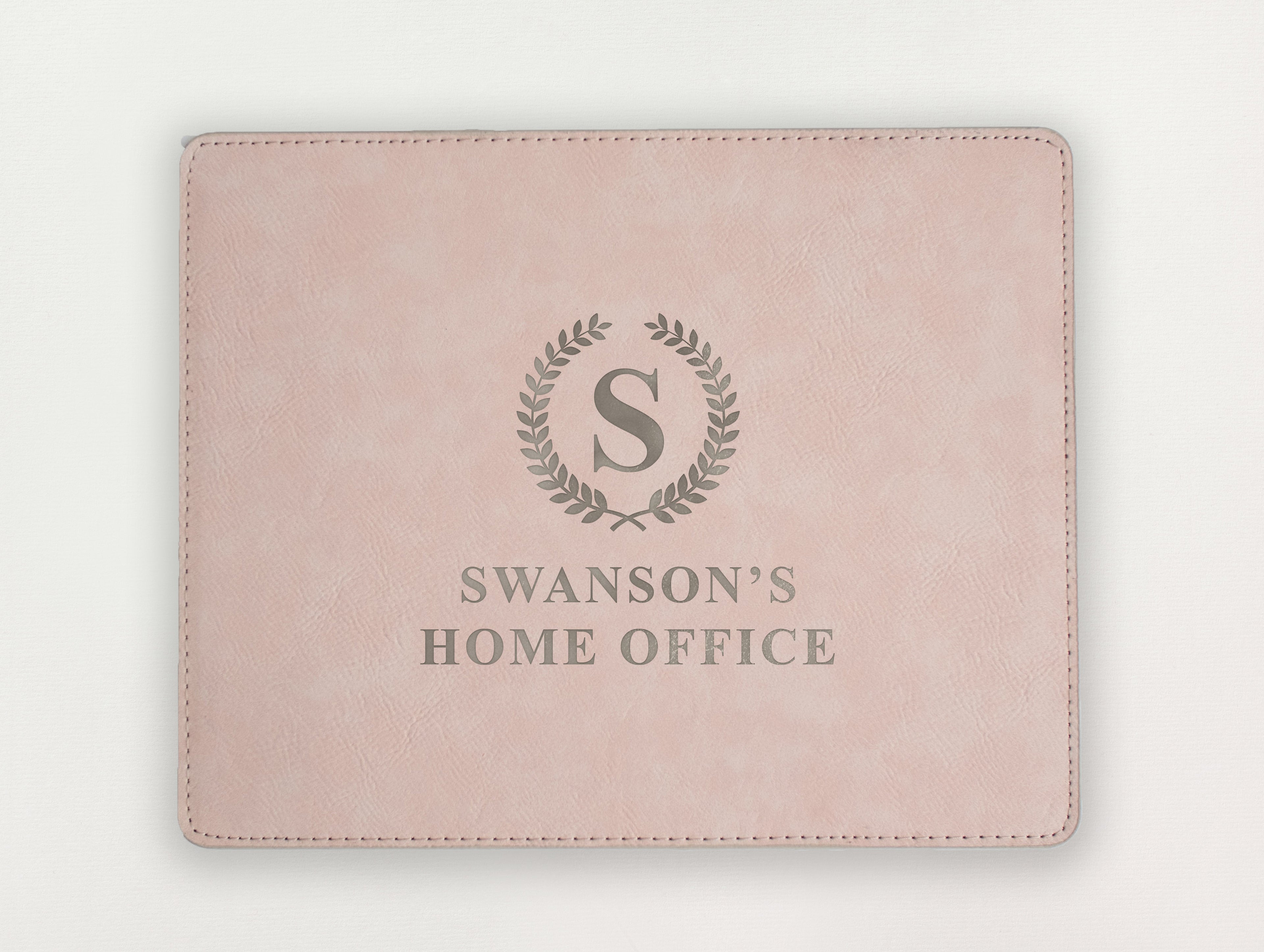 Custom Mousepad - Laurel Wreath Initial and Name
